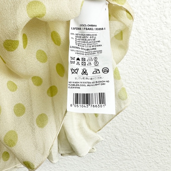 Dolce & Gabbana Yellow with Green Polka Dots Dress Size 3 - Picture 9 of 11